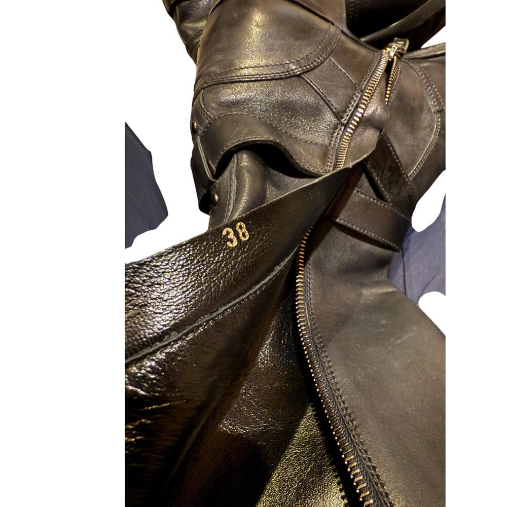 Prada Black Leather Moto Riding Boots – Women’s Size 38 (US 7.5) - Picture 11 of 13